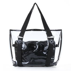 Wholesale transparent handbag for sale - Group buy Set Women s Handbag Tote Shoulder Bag Transparent PVC Black Fashion