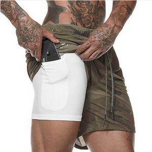 Chegada Nova Verão Duplo-Deck Mens de Fitness Musculação respirável de secagem rápida Curto Ginásios Homens Casual Joggers shorts com Cartas