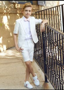 Abbigliamento formale da ragazzo Indossare un bottone con tacca bavero per bambini completo di design bel ragazzo abito da sposa abbigliamento per ragazzi giacca su misurapantaloni cravatta a40