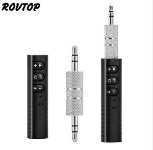 Rovtop Mini 3 5 mm Klinke Bluetooth Car Kit Hände Musik Audio Receiver Adapter Auto Bluetooth AUX für Lautsprecher Kopfhörer Car2666