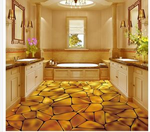 Простой атмосферный золотой пол водонепроницаемый обои для ванной комнаты