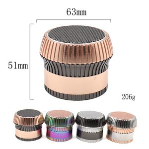 DHL 63mm Mushroom Head Tobacco Dry Herb Grinder 4 Layer Parts Zinc Alloy Metal Ginder Manual Cigarette Cutter Slip Box