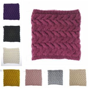 Zimowe dzianiny Wrap Szalik Dziewczyny Pętla Infinity Szaliki Twist Wool Neck Scarf Corchet Circle Snood Neckerchief Knit Pashmina Collar Azyq6212