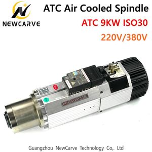 자동 공구 교환 스핀들 9KW 380V ATC 스핀들 모터 공기 냉각 ISO30 18000RPM 목공 CNC 라우터 NEWCARVE SPINDLE