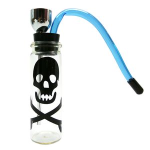 Neue Skull Recycler Dab Rig Mini-Flaschenbongs 144 mm hoher Ölbrenner Glaspfeifen Bubbler Rauchen von Wasserpfeifen mit mehreren Farben