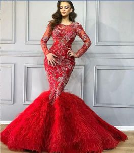 Evening dress Red Long sleeve Mermaid Lace Aplliques After party Lo ng d ress kim kardashian 0074