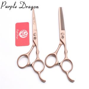 6In. 17,5 cm 440C Purple Dragon Forbici da parrucchiere in oro rosa Forbici per sfoltire Forbici da taglio Forbici per capelli professionali Z9030 CY200521