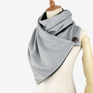 Couverture Design Inverno Lenço Mulheres Homem Foulard Femme Knit Mens Button Botão Neck Mais Aquecedor Lenço Hijab Wraps