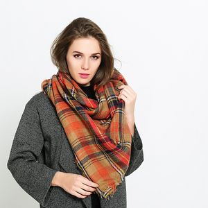 Partihandel-Designer Scarf Svart Färgglada Kontrollerade Stora Square Scarf Women Cashmere Shawl Blanket