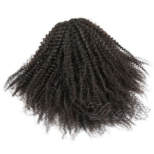 VMAe Human Afro Kinky Curly 100g 3c 4a 4b 4c Drawstring Ponytails Hårförlängningar Tight Hole Clip In Natural Color Horsetail