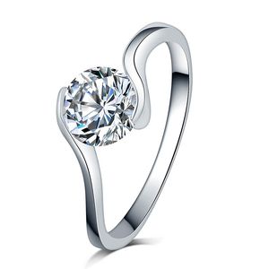 Neuer Ring für Frauen, schlichter Stil, Zirkonia, Ehering, helle Goldfarbe, Modeschmuck