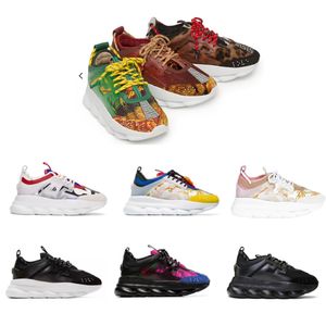2019 designer Sneakers Chain Reaction Men Women Luxury Fashion Trainers shoes leather Casual Shoes Trainer Lightweight sole with box
