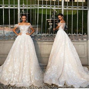 2019 annata arabo A-Line Abito da sposa elegante principessa lungo del merletto Backless partito abito da sposa taglie forti Vestido De noiva