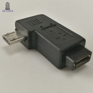 300PCS / LOT MICRO USB 2.0 5pin Man till Kvinna M till F förlängningsanslutningsadapterkontakt 90 grader höger vänster vinklad