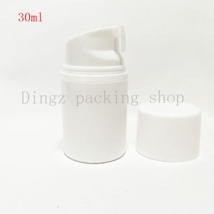 40 pz/lotto 30 ml bianco airless bottiglia di lozione pompa a vuoto con linea d'argento utilizzato per il Contenitore Cosmetico