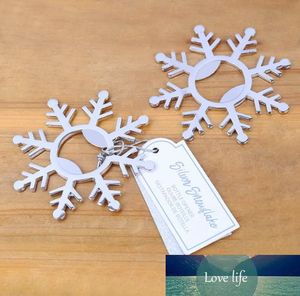 Bröllop favoriserar Silver Snowflake Wine Bottle Opener Party Giveaway Gift till Gäst