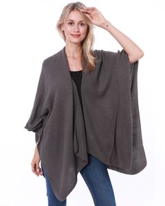 Mantella in acrilico scozzese da donna di design alla moda, manica a pipistrello, poncho in maglia, maglione, sciarpa patchwork femminile, cappotto, sciarpa in pelliccia