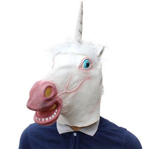 Wholesale realistic horse costume resale online - white horse Latex Masks Movie Cosplay Adult Animal Party Mask kitty Realistic Masquerade Prop Fancy Dress Party Halloween Mask