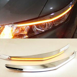 1 Pair Car Headlight Decoration Yellow Turn Signal 12V DRL LED Daytime Running Light For Honda Civic 2011 2012 2013 2014 2015