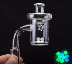 OD25mm Quarz-Banger mit Glas-UFO-Vergaserkappe, Quarz-Terp-Perlenkugel, flache Oberseite, kuppelloser Quarznagel für Glas-Bong-Dab-Rigs