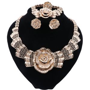 Collana/Orecchini/Anello/Braccialetto Set di gioielli India Regalo da donna Regali nuziali da sposa africani Set di gioielli di perline africane