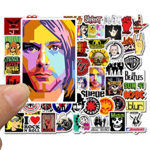 52 st Bildekaler Rock Roll Band Team För Skateboard Laptop Hjälm Stickers Pad Cykel Cykel Motorcykel PS4 Notebook Gitarr Pvc Dekal