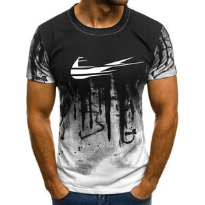 Moda Casual Sports Imprimir T-shirt de camuflagem de manga curta, Personalidade Verão Impressão T-shirt dos homens. C19041901