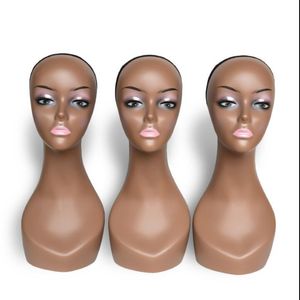 2023 Plastic Female Mannequin Torso Canvas Head Wig Head Mold Bracket Bareheaded Fake African Acrylic Sheet Body Jewelry Model D071