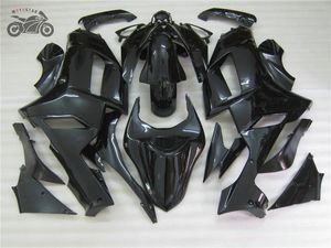 Motosiklet Full Fairings Kitleri toptan satış-Kawasaki Ninja için Motosiklet Yüzerleri Parçaları ZX6R ZX R R Siyah Tam Set Fairing Kitleri