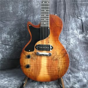 2020 Standart Sol El LP Elektro Gitar Lüks Kaplama, P9 Pickup, Harita Desen Gitar ile