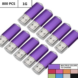 Wholesale Bulk 800PCS 1GB USB Flash Drives Rectangle Memory Stick Storage Thumb Pen Drive Storage LED Indicator for Computer Laptop Tablet