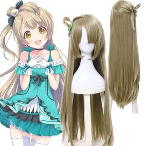 EUA NAVIO LoveLive! Minami Kotori Longo Em Linha Reta Rabo De Cavalo Flaxen Cosplay Perucas Completas