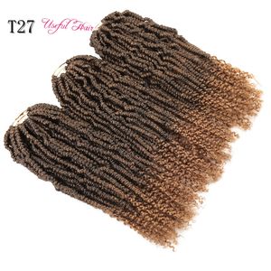 BOMB TWIST USEFULHAIR Pre Passion Twist Crochet Synthetic Bouncy Hair Long Braids Crotchet Black Ombre Brown Fluffy Bomb Braiding Hair