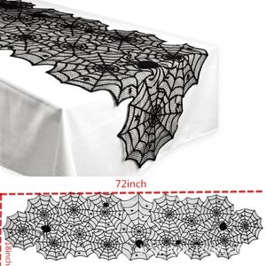 Black Lace Spider Web Tablecloth Halloween Tablecloth Home Table Table Decoration Fireplace Divorf Tablecloth Cover Decore BH2408 TQQ