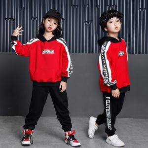 Abbigliamento da ballo Abbigliamento da ballo Hip Hop per ragazze Ragazzi Felpe con cappuccio jazz e pantaloni Bambini Costume da ballo a maniche lunghe Abiti per bambini243z