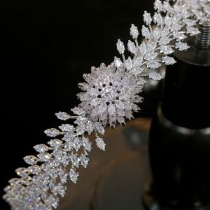 Luxury Zirconia Bridal Headband Hair Band Luxury Wedding Crown Party Jewelry Tiara Zircon Crown Headpieces Wedding Accessories221m