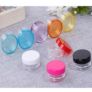 Wax Container Food Grade Plastic Box 3g 5g Round Bottom Cream Box Small Sample Bottle Cosmetic Packaging Box Bottle 11 Colors BH1912 ZX