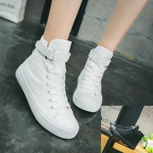 2018 fall new magic canvas shoes female Korean version of the classic hundred flat bottomed high-heeled students Size 35-39