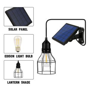 IP44 Water Resistance Solar Powered Energy Pendant Light Outdoor Lamp Light Remote Control Pull-cord Switch for Garden Home