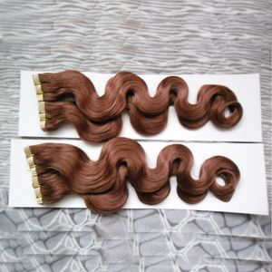 12" 14" 18" 20" 22" 24" Tape In Human Hair Extensions body wave Remy On Adhesive Invisible PU Weft Extension 80pcs