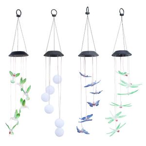 Droplight Mix And Match Welcome Solar Wind Chime Light Hummingbird Solar Gift Light Color LED Garden Hanging Light EEA393