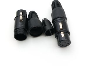 10PCS black 4 pin FEMALE XLR connectors adapter