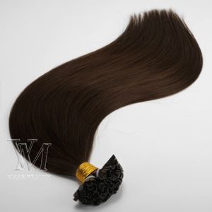 50g Sarışın Kahverengi Avrupa U-ucu İnsan Çift Drawn 0.5g * 100Stand Virgin Remy İnsan Düz Keratin Saç Kaynak Öncesi bağlanmış