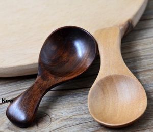 Wooden Spoon Natural Wood Coffee Tea Sugar Salt Spoon ice Cream Scoop Kitchen Utensil Set MINI Wood Spoon Cooking Tool GGA2916-3