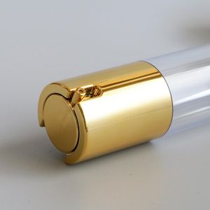 Yeni Altın Kozmetik Airless Losyon Şişesi Özü Serum Ambalaj Pompası Şişeleri 15ml 30ml 50ml Boş Makyaj