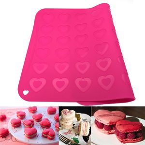 Macaron Kalıplar Food Grade Silikon Macaron Bakeware Kek Fırın Pad Macaron Liner Fondan Kek Pasta Şeklinde Kalp