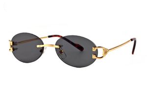 Luxury-Designer Solglasögon Märke Glasögon Rimless Outdoor Shades PC Frame Fashion Classic Mens Luxury Solglasögon Speglar för kvinnor