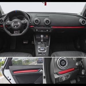 Car Styling Center Console Dashboard Trim Car Door Decoration Cover Trim Carbon Fiber Sticker For Audi A3 8V S3 Auto Accessories