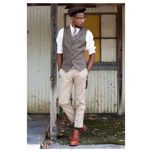 2019 Wedding Vests Notch Lapel British Style Groom Västar Slim Fit Mäns Bröllop Waistcoat Vintage Farm Bröllopsdräkt Västar