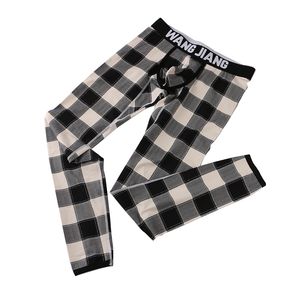 Pantaloni lunghi da notte invernali da uomo Biancheria intima da uomo termica sottile Moda pantaloni scozzesi Pantaloni caldi da uomo Moda biancheria intima sexy Legging